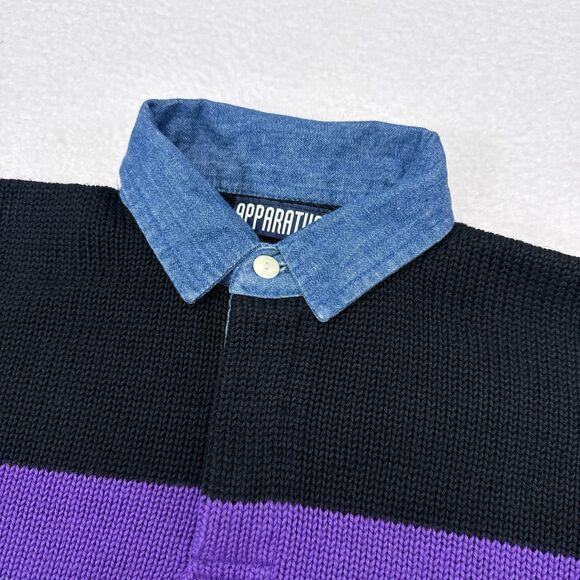 Vintage Apparatus Sweater Womens Size Medium Striped Knit Pullover Collared‎ - Picture 3 of 8